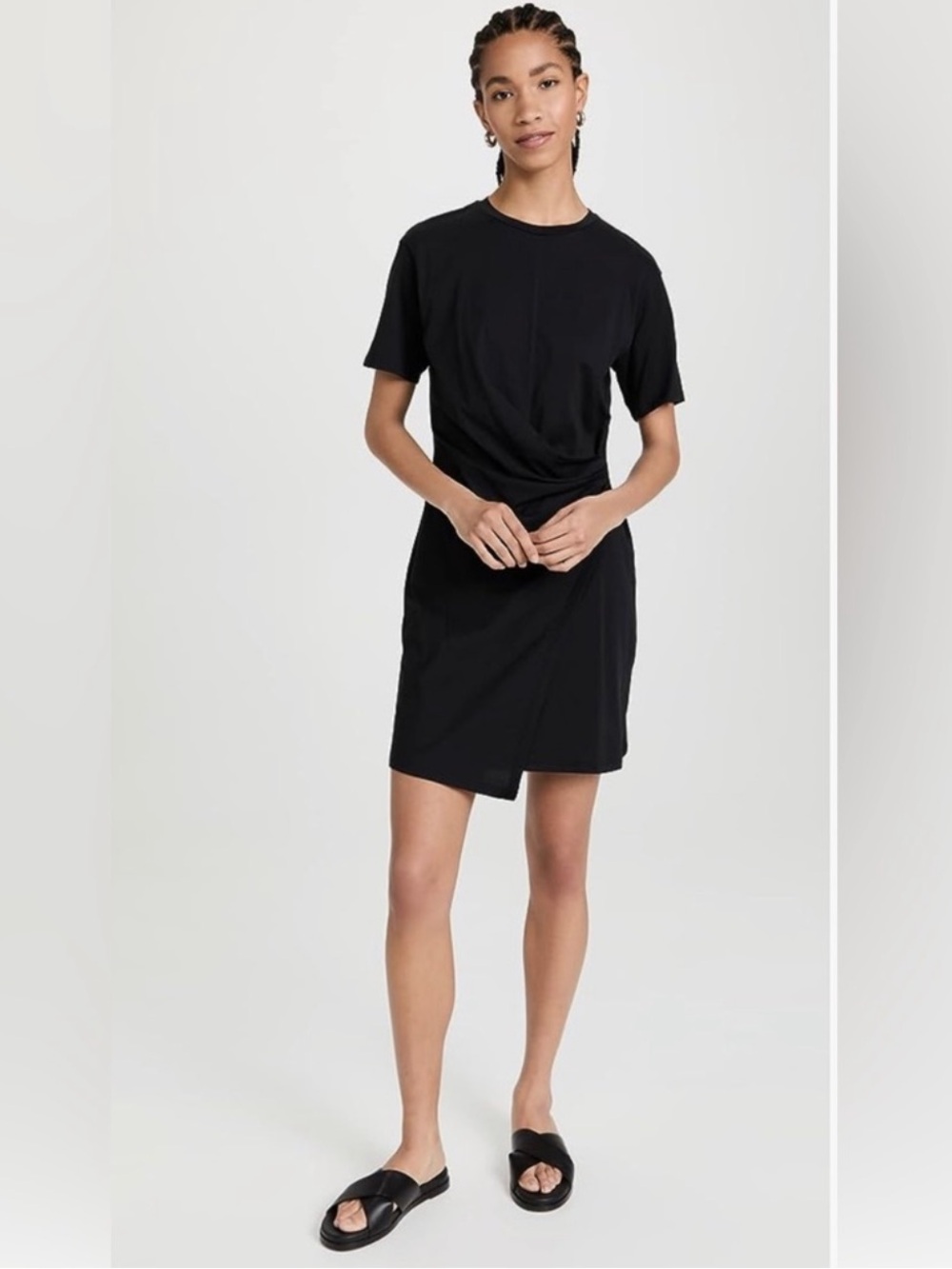 Theory Royal Blue Short Sleeve Draped Dress